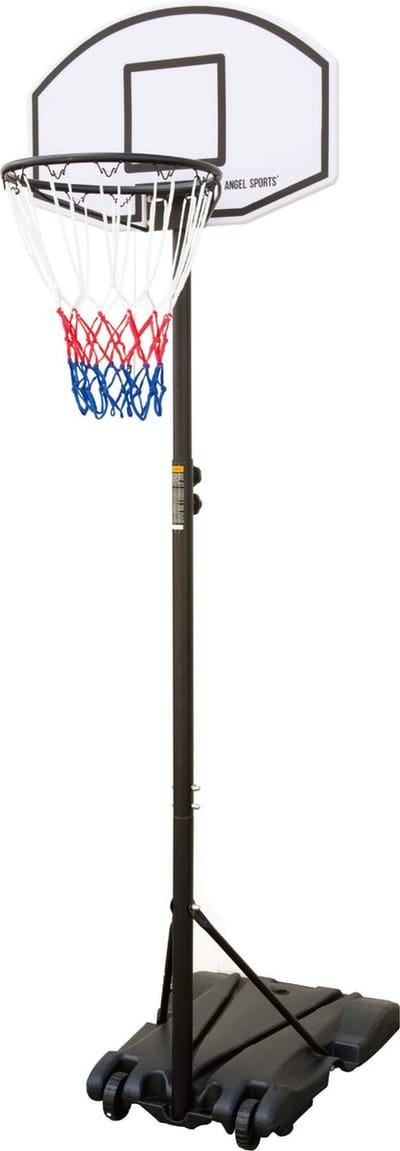 Basketbalstandaard Verstelbaar 155–215 cm – Met Basketbalring Ø 40 cm & Nylon Net – Metalen Frame – PE Backboard 71x45 cm – Verplaatsbare Basketbalpaal – Engelhart