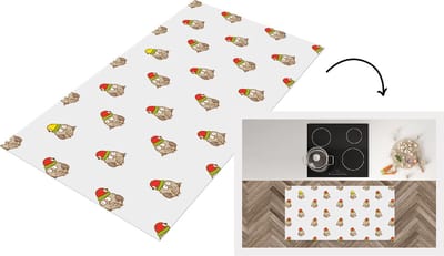 Keukenloper - Loper keuken - Uil - Kerstmuts - Cartoon - Kind - Design - 120x60 cm - Keukenloper vinyl