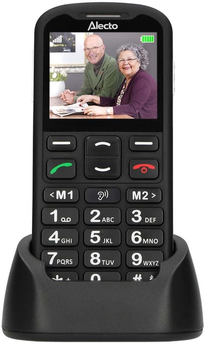 Alecto Senioren GSM - 4G - SOS-knop - Mobiele Telefoon voor senioren - CM10 - Zwart