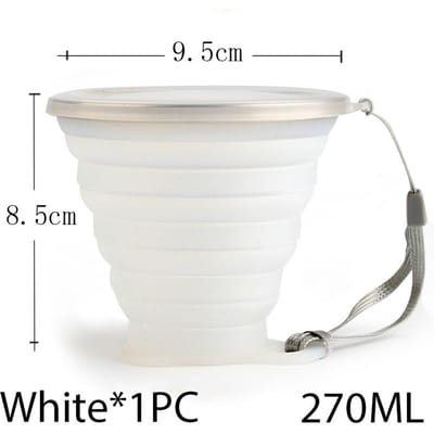 270ML Mini Intrekbare Beker Opvouwbare Beker Siliconen Buiten Reizen Draagbare Thee Beker Koffie Drinkbeker met Deksel 270ML
