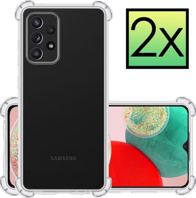 Hoesje - 2 Stuks - Geschikt voor Samsung Galaxy A23 - Sterk & Shockproof - Siliconen Case - Back Cover - Telefoon Hoes Shock Proof - Transparant
