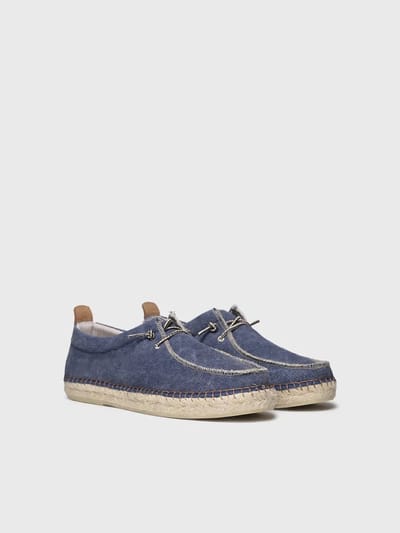 Heren espadrille van stof met veters | ODIN