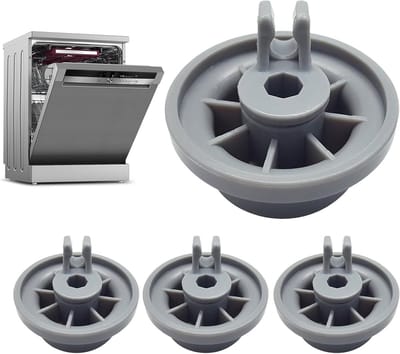 Vaatwasser Wielen - Ondermand Onderdelen - Mand Soepel Laten - Corrosiebestendig Materiaal - 4 Stuks - Grijs