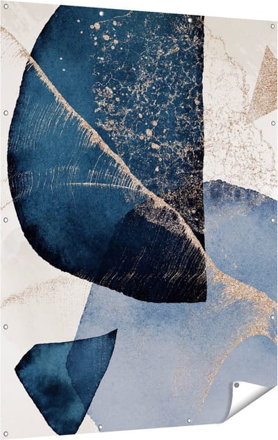 Gards Tuinposter Abstracte Kunst - Marmer met Gloed - 120x160 cm - Tuindoek - Tuindecoratie - Wanddecoratie buiten - Tuinschilderij