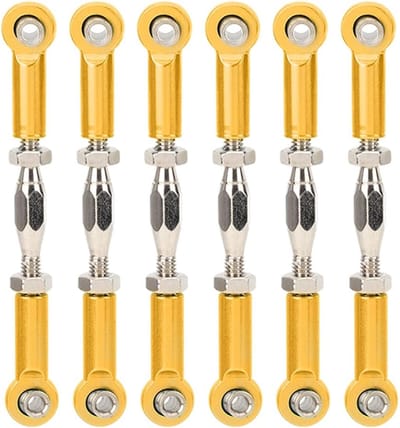 RC Auto Onderdelen - Duwstangen Koppelingen - RC Auto Tuning - Verstelbare Lengte - 6 Delige Set - Goud