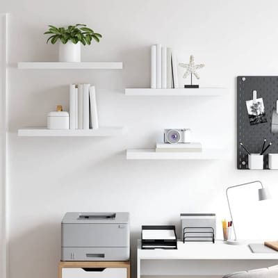 vidaXL - Wandschappen - zwevend - 4 - st - 60x23,5x3,8 - cm - MDF - wit