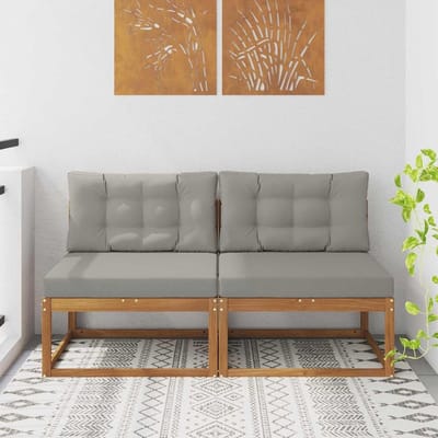 Outdoor Zitbank - Tuinbank Set - Buiten Ontspannen - Massief Acaciahout - 158 cm Breed - Natuur