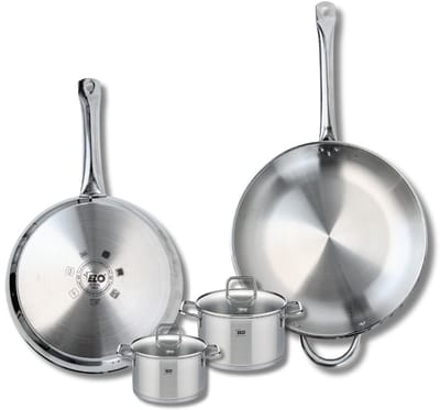 Set van 2 Bakpannen 28 en 32 cm en 2 Kookpotten 12 en 14 cm Elo Profi Citrin