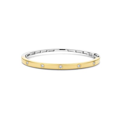TI SENTO Dames Armband - 925 zilver - Zirkonia met geel verguld - Maat M - 23089ZY
