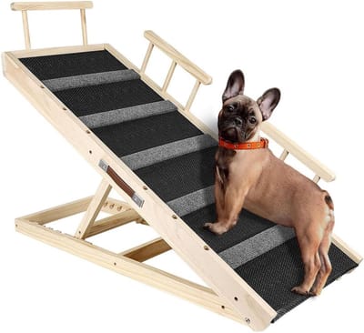 Hondenhelling - Huisdieroprit Loopplank - Huisdieren Hulp - Antislip Tractiepad - 110 cm lang - Grijs