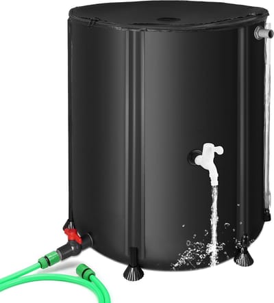 Famanu – Opvouwbare regenton 250 liter - regenwatertank met deksel en kraan - weerbestendig - duurzaam materiaal - eenvoudig te plaatsen en geschikt voor wateropvang en tuinirrigatie - compact en efficiënt
