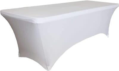 Hoes Tafel - Beschermhoes - Feestelijke Decoratie - Elastische Pasvorm - 183 x 76 cm - Wit
