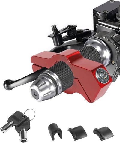 Motorslot - Stuurslot - Diefstalbeveiliging - CNC Aluminium - Universeel - Rood