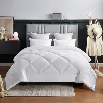 Famanu - Microvezel dekbed 200 x 200 cm, 450 g/m², dik en warm, geschikt voor 2 personen – Wit