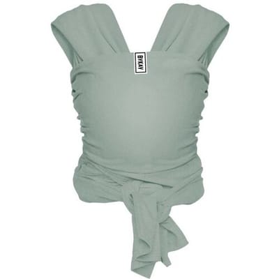 ByKay Stretchy Deluxe - rekbare draagdoek newborn - ergonomisch - tot 18kg - 100% biologisch katoen - Minty Grey - maat M