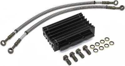Motor Oliekoeler - Koeler Motorfiets - Olie Koelen - Aluminium Constructie - Zwart