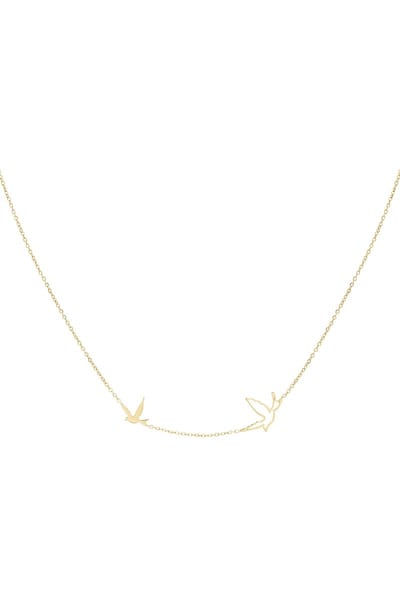 Ketting met Twee Vogels - Goud - Minimalistisch - 44cm - Dames