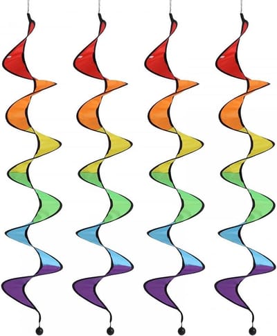 Wind Spinner Set - Draaiende Decoratie - Tuin Decoratie - Kinetisch Draaiend - 4 stuks 110 cm - Regenboog