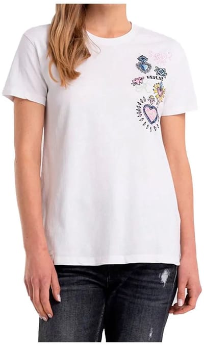 Replay W3517e.000.22662.001 T-shirt Met Korte Mouwen Wit 2XS Vrouw