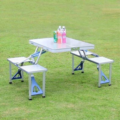 ADGO- Inklapbare Campingtafel Aluminium – Lichtgewicht Opvouwbare Tafel – Compact met Handgreep – Camping, Tuin, Balkon & Picknick – 85x67x67 cm
