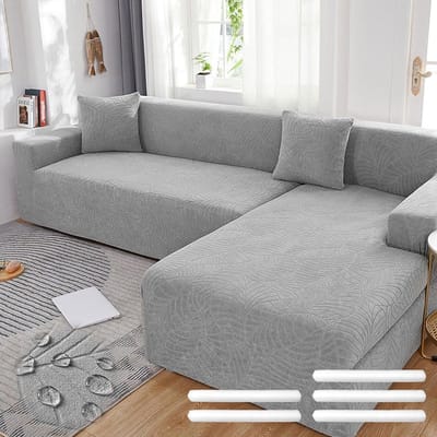 Verstelbare Stretch Sofa Cover voor L-vormige Bank, Antislip, Inclusief Kussenslopen, Geschikt voor 1-4 Zits Sofas