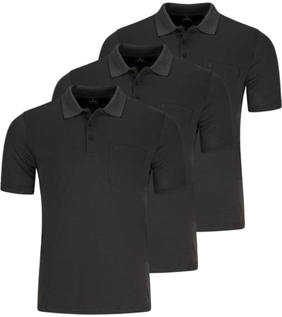 RAGMAN Heren poloshirt 3 pack Basic