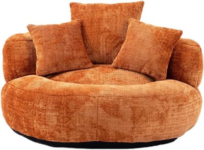 Zitzak Fauteuil - Zitkussen Lounge - Ontspannen Zitten - Ergonomisch Ontwerp - 108 x 108 x 52 cm - Oranje