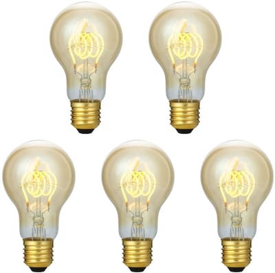 SPL E27 LED Lamp 5W 3 Staps Dimbaar - Extra Warm Wit - LED Filament - Amber - Vervangt 39W - 5 Stuks