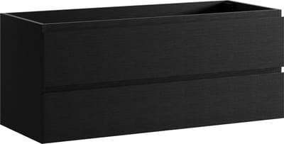 Badplaats Wastafelkast Angela 120 x 48 cm – Zwart Houtnerf – Hangend Wastafelmeubel Met Lades