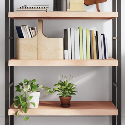 vidaXL - Wandschap - 80x50x(2-6) - cm - onbehandeld - massief - eikenhout
