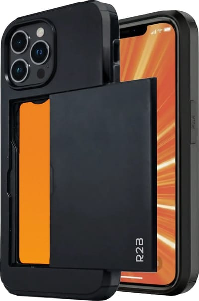 R2B Hoesje geschikt voor iPhone 16 Pro met Pasjeshouder - 3 Pasjes - Screenprotector - Telefoonhoesjes - Gsm Hoesje - Phone Case - Model Utrecht