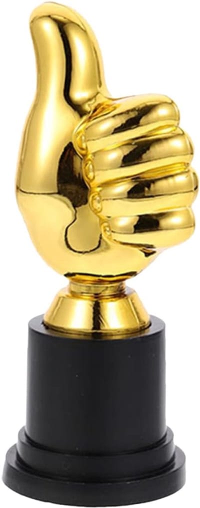 Trofee Beker - Kinderen Prijs - Feestspel Beloning - Duurzaam Kunststof - 13x5x3cm - Goud