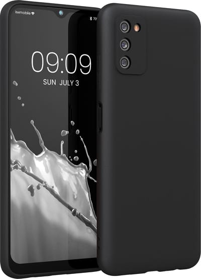 kwmobile telefoonhoesje geschikt voor Samsung Galaxy A03s - Hoesje voor smartphone - Back cover in mat zwart