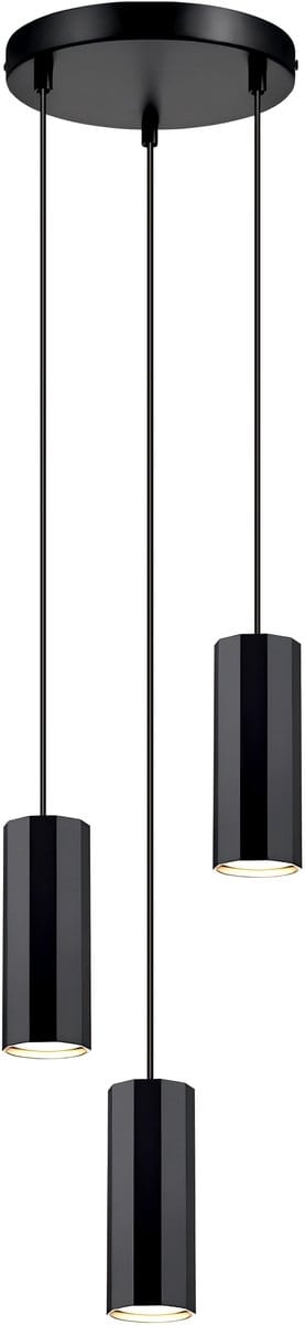Glitzerlife - Hanglampen - Vintage industrieel - 3xGU10 - verstelbaar - metalen pendellamp - Ø170cm - zwart - hanglampen eetkamer industrieel woonkamer