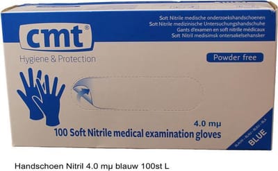 CMT Handschoen Nitril 4.0 mµ blauw 100st L