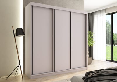 Pro-meubels - Kledingkast Montreal - 205cm - Beige - Garderobekast - Slaapkamer - Schuifdeur