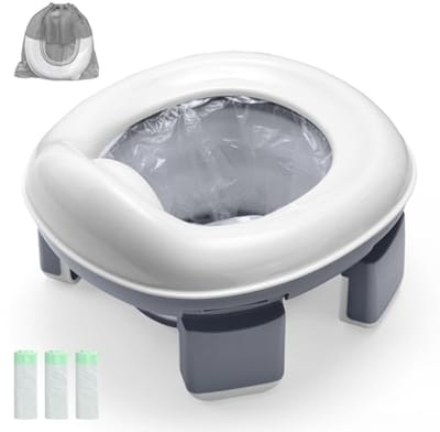 Draagbare Reis Toilet Potty voor Peuters en Kinderen - Opvouwbare Potty Training Toilet Zitting voor Jongens en Meisjes van 1-4 Jaar, Indoor en Outdoor Gebruik met Reinigingszakken