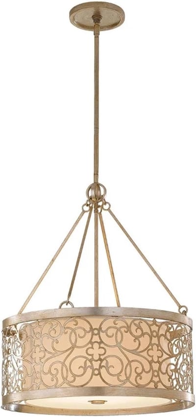 Landelijke Hanglamp - Steady Lighting - Metaal - Landelijk - E27 - L: 58.4cm - Voor Binnen - Woonkamer - Eetkamer - Zilver
