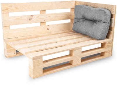 Bananair - Palletkussen - Tuinkussen voor Palletbank - Hoekkussen - 60x40 cm - Grijs