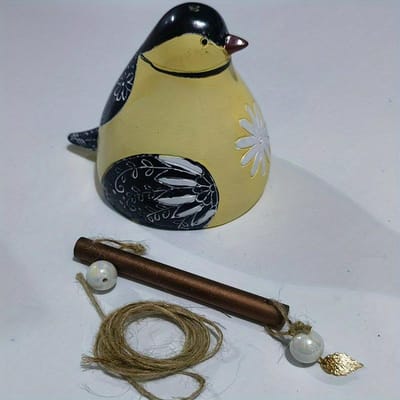 1 carillon à vent en forme d'oiseau indépendant, pendentif en résine artisanale, peut être utilisé pour la décoration de la maison et du jardin F