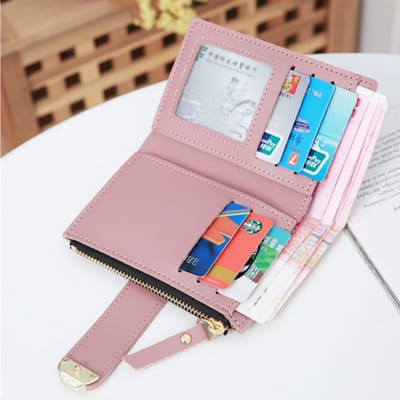 Pasjeshouder roze - met rits - 12 pasjes - creditcardhouder - mapje voor pasjes - bankpashouder - card holder - card wallet - mannen en vrouwen