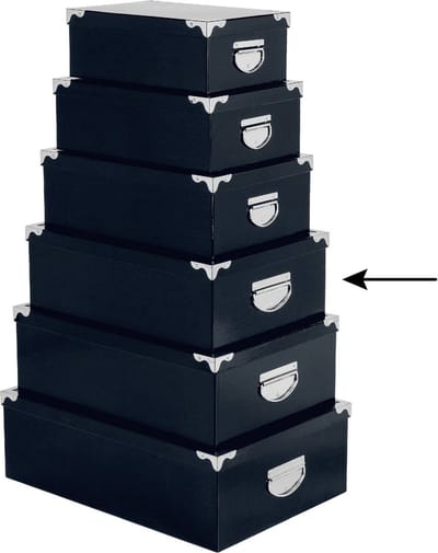5Five Opbergdoos/box - donkerblauw - L40 x B26.5 x H14 cm - Stevig karton - Bluebox