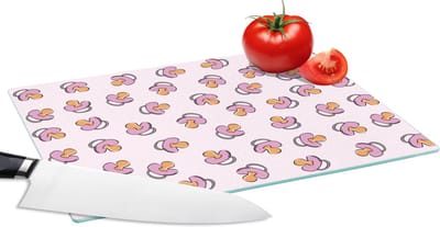Glazen Snijplank - 28x20 - Speen - Patronen - Roze - Snijplanken Glas