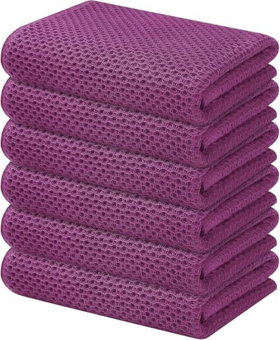 Set van 6 Keukendoeken Katoen Wafelstructuur - Zacht & Absorbend Vaatdoeken - 33x71 cm