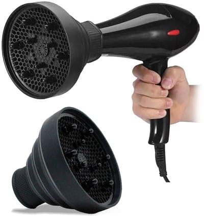 Universele Opvouwbare Föhn Diffuser – Lichtgewicht, Draagbaar & Reisvriendelijk – Geschikt voor de Meeste Haardrogers – zwart