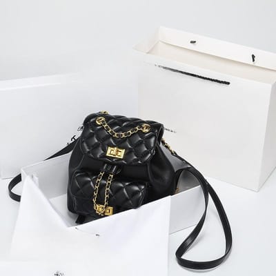 Dames Voorhuid Diamant Rugzak voor Dames In Zomer Mode High-end Kettingtas Kleine Rugzak