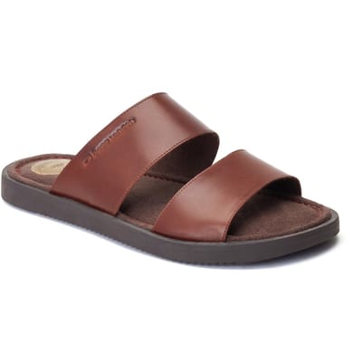Base London Maven Leren Heren Sandalen In Gebrand Bruin