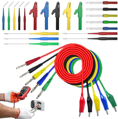 Meetkabel Set - Meetpennen - Elektrisch Testen - Draad Doorprik Probe - 20x10x3 cm - Multikleur