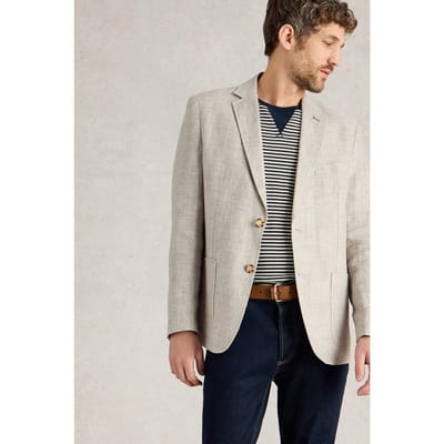 White Stuff Linen Blazer Light Grey Maat: 38 | Blazers Outlet | Heren | Grijs