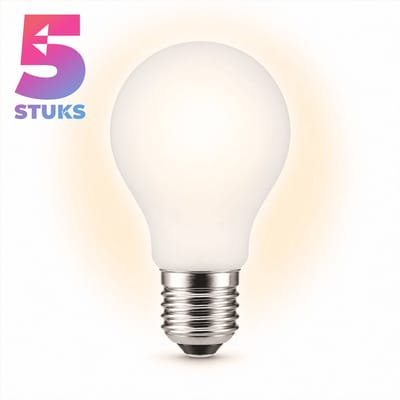 5x Peertje Spaarlamp E27 - 15W - Warm Wit Licht (2700K) - 820 lm - 6 jaar - Niet Dimbaar - A60 (Grote peer)